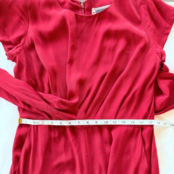 NWT Anthropologie Maeve Grier Cap Sleeve Cropped Jumpsuit in Wine Bordeaux Red - Picture 11 of 12
